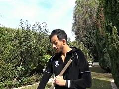 Big Tits Babe Seduces Gardener