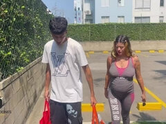 I Help My Pregnant Neighbor As A Pretext To Fuck Her Hard And Throw My Cum On Her Big Tits