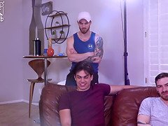 デカチン, ブロンド, フェラチオ, チン, 眼鏡, Hd, 筋肉, ティーン