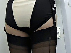 Schwarz, Fetisch, Lingerie, Strümpfe, Unter dem rock