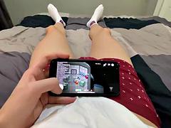 Leie, Grosse titten, Braunhaarige, Spermaladung, Masturbation, Milf, Pov, Stiefmutter