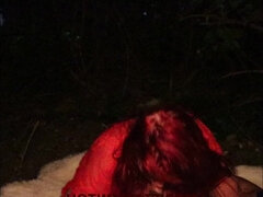 デカパイ, フェラチオ, チン, 自家製, 熟年, 母, アウトドア, 赤毛