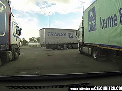 ビッチ, 茶髪の, 車, チェコ, 自家製, 叫ぶ, ヤリマン, のぞき