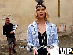 Martin Spell's party game: Indian slut with music & small tits gets picked up and fucked hard