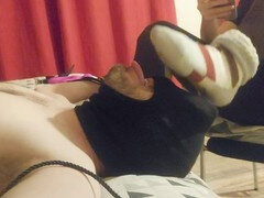 Smelly socks, female dom, worship feet