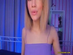 Blonde, Gode, Masturbation, Solo, Adolescente, Nénés, Jouets, Webcam