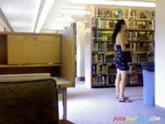 hairy nerd getting naked in library
