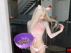 デカチン, ブロンド, バック, Hd, 異人種間, 怪物, 小柄, オマンコ