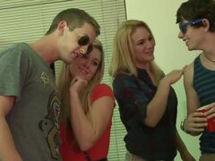 美女, 茶髪の, 大学生, カップル, ハードコア, Hd, 自然山雀, パーティ