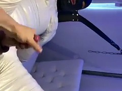 Two skinny twink boys milked from master and from machine