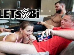 Leie, Grosser schwanz, Grosse titten, Bisexuell, Blasen, Ablutschen, Flotter dreier, Spanner