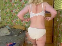 Amateur, Lingerie, Masturbation, Mature, Collant, Chatte, Solo, Jarretelles
