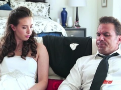 Braunhaarige, Aufs gesicht abspritzen, Familie, Natürlichen titten, Hochzeit