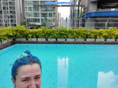 Français, Poilue, Masturbation, De plein air, Piscine, Pov, Public, Réalité