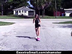 Exxxtrasmall - petite skater teen gets furry labia drilled