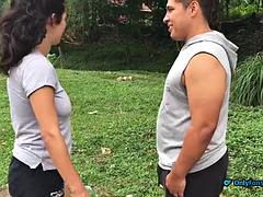 Enthousiasteling, Grote mammen, Pijpbeurt, Stel, Schattig, Gezichtspunt, Ruw, Spaans