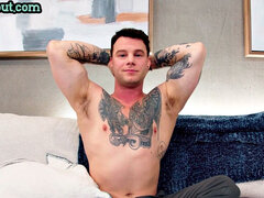 素人, イく瞬間, ゲイ, 手コキする, オナニー, 一人, タトゥー