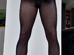 Britisch, Crossdresser, Absätze, Lingerie, Masturbation, Strumpfhose, Transfrau, Solo