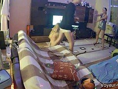 group of young friends partied hard