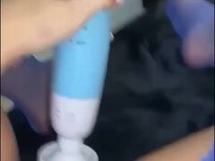 素人, デカ尻, ブロンド, チン, 顔射, 女 人男 人, 異人種間, 三人