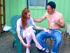 素人, フェラチオ, カップル, 娘, レディボーイ, プール, シーメール, オッパイの