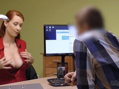 Entrevista, Mamada, Gordita, Europeo, Mamá, Dinero, Oficina, Pelirrojo