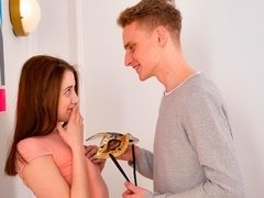 茶髪の, バック, 手コキする, キス, ロシア人, ティーン, 締まりの良い, オッパイの