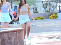 Despelote, Hd, Lesbiana, Al aire libre, Público, Tímido, Adolescente