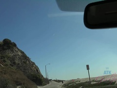 Leie, Blasen, Braunhaarige, Papi, Freundin, Im freien, Muschi, Titten