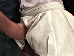 Anaal, Lieveling, Grote mammen, Handbeurt, Ondergoed, Slipje, Shemale, Uniformpje