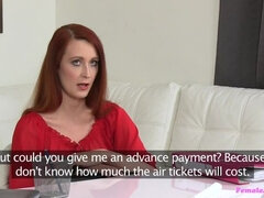 Sexy blonde slides her strap on into slim redhead