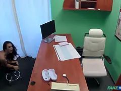 Grote mammen, Pijpbeurt, Brits, Bruinharig, Sperma shot, Exam, Hd, Kantoor