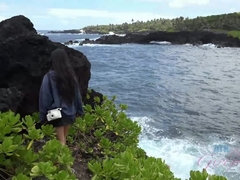 Amateur, Plage, Doigter, Exhib, Branlette thaïlandaise, De plein air, Voyeur, Mouillée