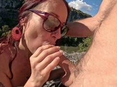 Blasen, Milf, Orgasmus, Im freien, Rotschopf
