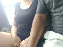 Real amateur couples caught having sex on the bus - intense bus flash action!