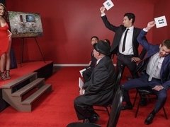 In den arsch, Grosse titten, Blasen, Doppelpenetration, Kleid, Handjob, Hardcore, Mann mann frau