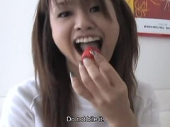 Ami in school clothes swallows piles of cum!