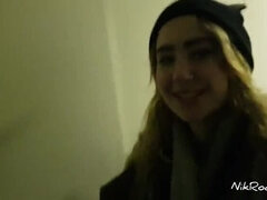 Russian Pickup: Nikolas Fucks Teen Blonde in Hallway with Big Ass & Natural Tits