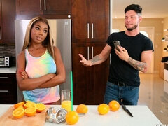 Kont, Zwart, Pijpbeurt, Lul, Zwart, Harig, Interraciaal, Keuken