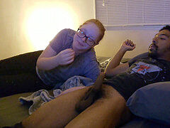 Big black cock, rough, oral job