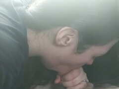 Lunch break car blowjob