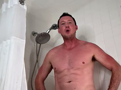 Amateur, Verga grande, Gay, Peludo, Masturbación, Ducha, Solo