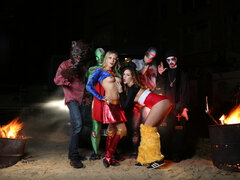 デカチン, ブーツ, ダブル開発, フォアサム, グループ, マスク, 剃毛, オッパイの