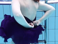 18, 美女, Hd, プール, 公共, 一人, オッパイの, 水中