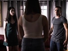 デカパイ, フェラチオ, 茶髪の, バック, 女 人男 人, 手コキする, 淫乱熟女, 三人
