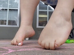 Bbw, Chubby, Fat, Feet, Footjob, Outdoor, Wet