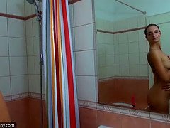 Mooi, Blond, Rondborstig, Oudere vrouw, Masturbatie, Rijpe lesbienne, Moeder, Stiefmoeder