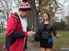 Public Agent Amirah Adara Fucks a stranger while her BF waits