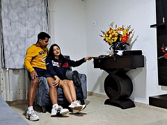 素人, 黒人, フェラチオ, 茶髪の, 黒人, ラティーナ, 一人, フェラする