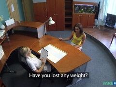 Amateur, Médecin, Doigter, Léchez, Infirmière, Bureau, Chatte, Uniforme